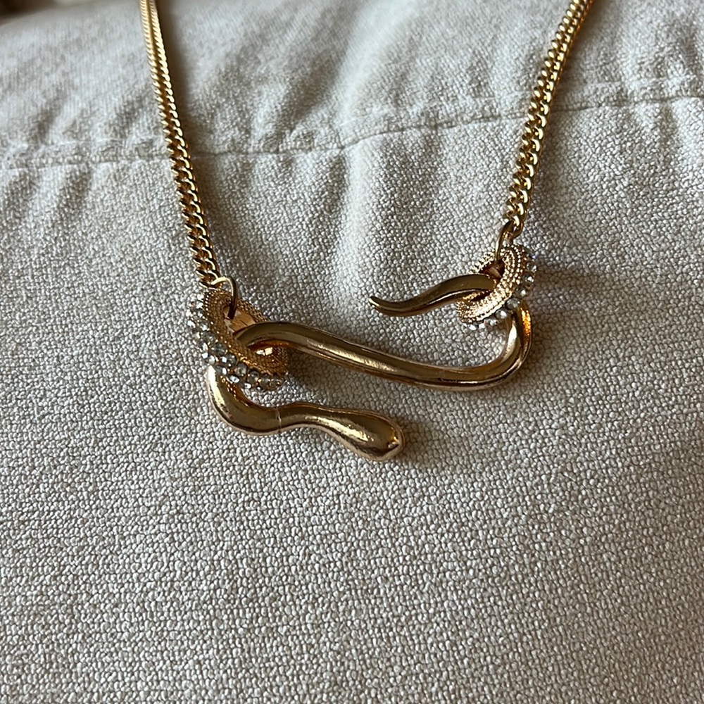 Snake necklace -  metal, not gold, but sparkles!